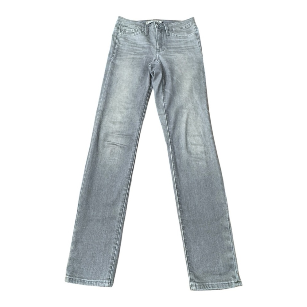 Athleta Sculptek Skinny Jeans Gray Wash Pockets Mid Rise Zip Women’s Size 4